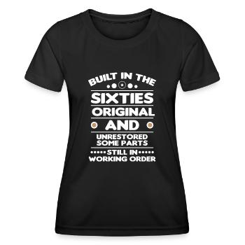 Construit sixties original 50th birthday - T-shirt sport Femme - noir - Devant - AI Model Female 172 light (172cm)