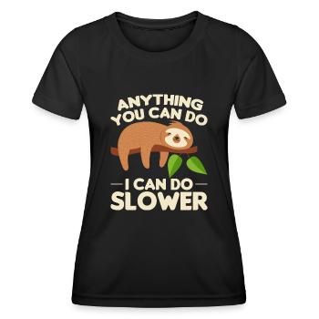 Sloth Sleep Saying - Women's Functional T-Shirt - black - Front - AI Model Female 172 light (172cm)