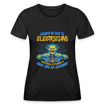 Électricien cadeau amusant pour ingénieur électricien - T-shirt sport Femme - noir - Devant - AI Model Female 172 light (172cm)