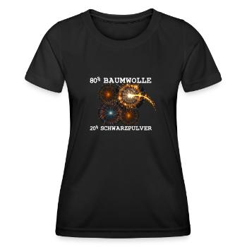 80% Baumwolle 20% Schwarzpulver - Frauen Funktions-T-Shirt - Schwarz - Vorne - AI Model Female 172 light (172cm)