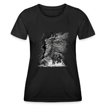Odin father of the gods Norse mythology Wotan - Women's Functional T-Shirt - black - Front - AI Model Female 172 light (172cm)