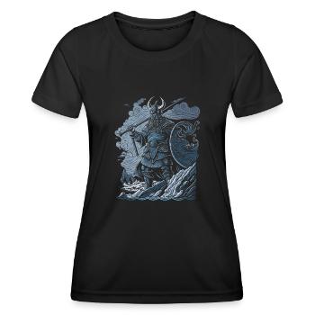 Guerrier Viking Mythologie nordique Nordmann - T-shirt sport Femme - noir - Devant - AI Model Female 172 light (172cm)