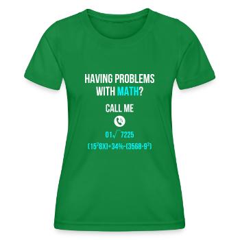 Learn Math School - Women's Functional T-Shirt - kelly green - Front - AI Model Female 172 dark (172cm)