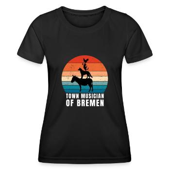 Bremen Town Musicians - Frauen Funktions-T-Shirt - Schwarz - Vorne - AI Model Female 172 light (172cm)