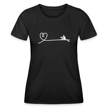 Ruderboot Ruderer Herz Rudern Rudersport - Frauen Funktions-T-Shirt - Schwarz - Vorne - AI Model Female 172 light (172cm)