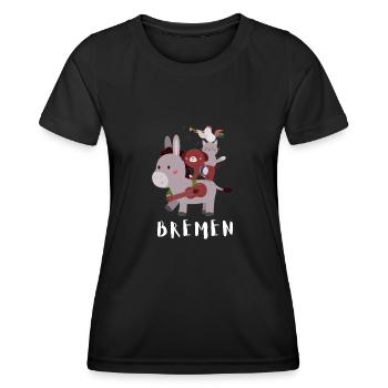 Bremen Town Musicians - Frauen Funktions-T-Shirt - Schwarz - Vorne - AI Model Female 172 light (172cm)