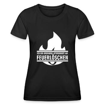 Feuerwehrmann Feuerwehr Jugendfeuerwehr - Frauen Funktions-T-Shirt - Schwarz - Vorne - AI Model Female 172 light (172cm)
