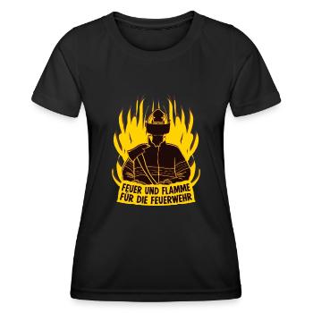 Freiwillige Feuerwehr Jugendfeuerwehr - Frauen Funktions-T-Shirt - Schwarz - Vorne - AI Model Female 172 light (172cm)