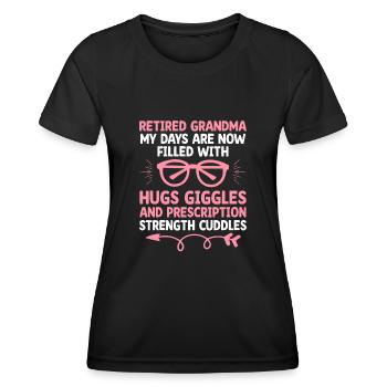 Grand-mère retraitée Pension Infirmière infirmière en soins infirmiers - T-shirt sport Femme - noir - Devant - AI Model Female 172 light (172cm)