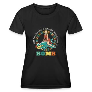 Nicht zerbrechlich wie eine Blume, sondern eine - Frauen Funktions-T-Shirt - Schwarz - Vorne - AI Model Female 172 light (172cm)