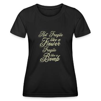 Nicht zerbrechlich wie eine Blume, sondern eine - Frauen Funktions-T-Shirt - Schwarz - Vorne - AI Model Female 172 light (172cm)