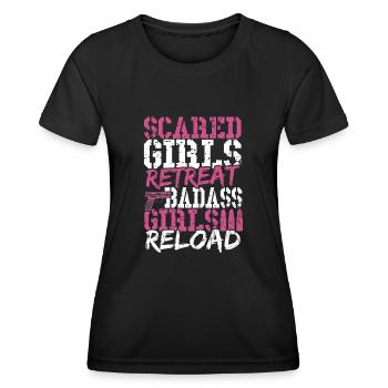 Scared Girls Retreat Badass Girls Reload 2nd - Women's Functional T-Shirt - black - Front - AI Model Female 172 light (172cm)