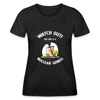 Nuklearingenieur für Kernkraftwerk und Kernenergie - Frauen Funktions-T-Shirt - Schwarz - Vorne - AI Model Female 172 light (172cm)