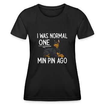 Miniature Pinscher Rehpinscher Min Pin Dog - Women's Functional T-Shirt - black - Front - AI Model Female 172 light (172cm)