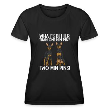 Miniature Pinscher Rehpinscher Min Pin Dog - Women's Functional T-Shirt - black - Front - AI Model Female 172 light (172cm)