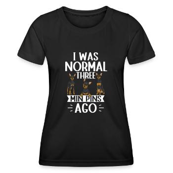 Miniature Pinscher Rehpinscher Min Pin Dog - Women's Functional T-Shirt - black - Front - AI Model Female 172 light (172cm)