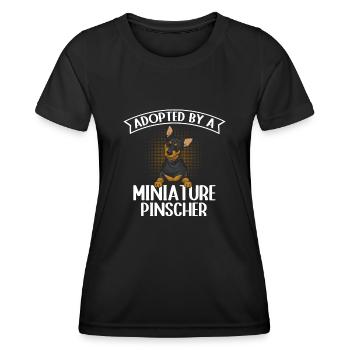 Miniature Pinscher Rehpinscher Min Pin Dog - Women's Functional T-Shirt - black - Front - AI Model Female 172 light (172cm)