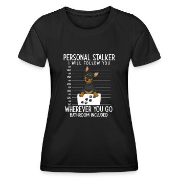 Miniature Pinscher Rehpinscher Min Pin Dog - Women's Functional T-Shirt - black - Front - AI Model Female 172 light (172cm)