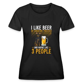 Miniature Pinscher Rehpinscher Min Pin Dog - Women's Functional T-Shirt - black - Front - AI Model Female 172 light (172cm)