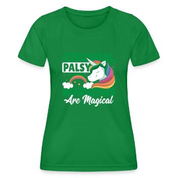 Cerebralparese-Krieger sind magisch - Frauen Funktions-T-Shirt - Kelly Green - Vorne - AI Model Female 172 dark (172cm)