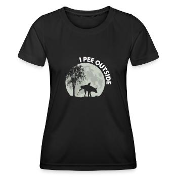 Je fais dehors chien - T-shirt sport Femme - noir - Devant - AI Model Female 172 light (172cm)