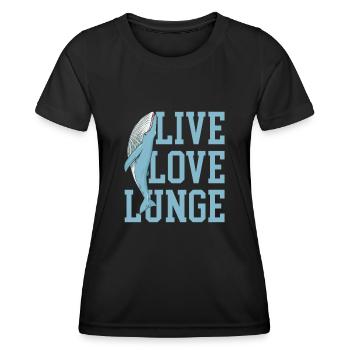 Live Love Lunge Whales Lover Marine Scientist Gift - Frauen Funktions-T-Shirt - Schwarz - Vorne - AI Model Female 172 light (172cm)