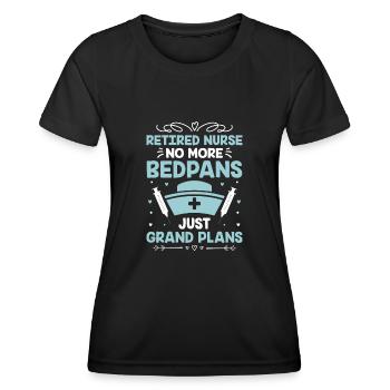Pensionierte Oma Rentner Rente Krankenschwester Krankenpflege Re - Frauen Funktions-T-Shirt - Schwarz - Vorne - AI Model Female 172 light (172cm)