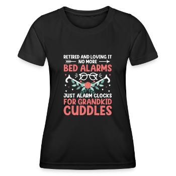 Grand-mère retraitée Pension Infirmière infirmière en soins infirmiers - T-shirt sport Femme - noir - Devant - AI Model Female 172 light (172cm)