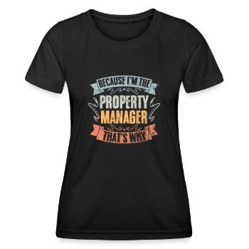 Gestion immobilière géniale parce que je suis le - T-shirt sport Femme - noir - Devant - AI Model Female 172 light (172cm)