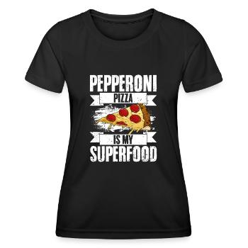 Pepperoni Pizza Funny Superfood Pizza Eating For - Frauen Funktions-T-Shirt - Schwarz - Vorne - AI Model Female 172 light (172cm)