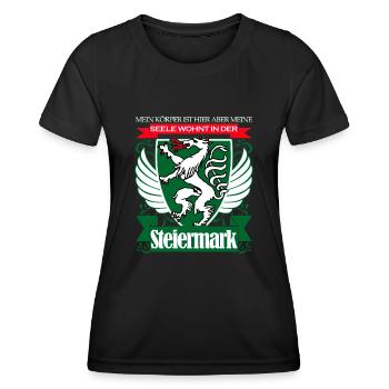 Steiermark Spruch - Frauen Funktions-T-Shirt - Schwarz - Vorne - AI Model Female 172 light (172cm)