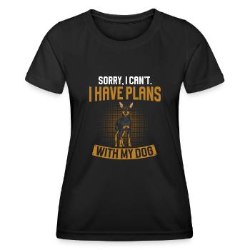 Miniature Pinscher Rehpinscher Min Pin Dog - Women's Functional T-Shirt - black - Front - AI Model Female 172 light (172cm)