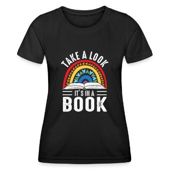 Jetez un coup d’œil C’est dans un rat de bibliothèque de lecture de livre - T-shirt sport Femme - noir - Devant - AI Model Female 172 light (172cm)