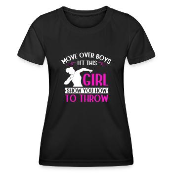 Kugelstoßen Werfen Leichtathletik - Frauen Funktions-T-Shirt - Schwarz - Vorne - AI Model Female 172 light (172cm)