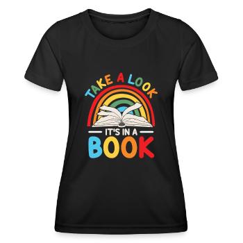 Jetez un coup d’œil C’est dans un rat de bibliothèque de lecture de livre - T-shirt sport Femme - noir - Devant - AI Model Female 172 light (172cm)