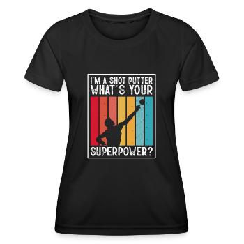 Kugelstoßen Werfen Leichtathletik - Frauen Funktions-T-Shirt - Schwarz - Vorne - AI Model Female 172 light (172cm)