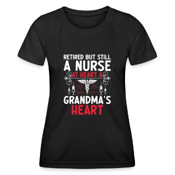 Pensionierte Oma Rentner Rente Krankenschwester Krankenpflege Re - Frauen Funktions-T-Shirt - Schwarz - Vorne - AI Model Female 172 light (172cm)