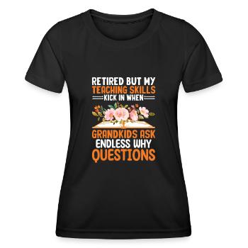Retired Grandma Pensioner Pension Teacher Teach Re - Women's Functional T-Shirt - black - Front - AI Model Female 172 light (172cm)