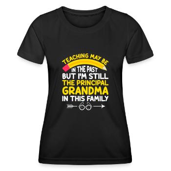 Retired Grandma Pensioner Pension Teacher Teach Re - Women's Functional T-Shirt - black - Front - AI Model Female 172 light (172cm)