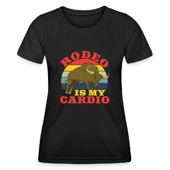 Le rodéo est mon cardio rodéo tauromachique - T-shirt sport Femme - noir - Devant - AI Model Female 172 light (172cm)
