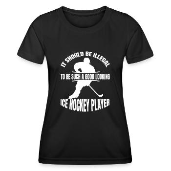 Eishockeyspieler Hockeyfan Eishockey Eishockeyteam - Frauen Funktions-T-Shirt - Schwarz - Vorne - AI Model Female 172 light (172cm)