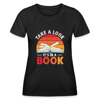 Jetez un coup d’œil C’est dans un rat de bibliothèque de lecture de livre - T-shirt sport Femme - noir - Devant - AI Model Female 172 light (172cm)
