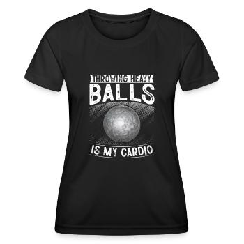 Kugelstoßen Werfen Leichtathletik - Frauen Funktions-T-Shirt - Schwarz - Vorne - AI Model Female 172 light (172cm)