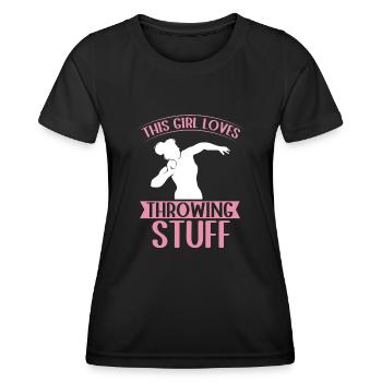 Lancer du poids Athlétisme - T-shirt sport Femme - noir - Devant - AI Model Female 172 light (172cm)