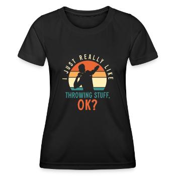 Lancer du poids Athlétisme - T-shirt sport Femme - noir - Devant - AI Model Female 172 light (172cm)