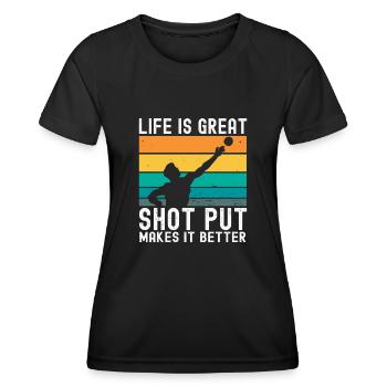 Lancer du poids Athlétisme - T-shirt sport Femme - noir - Devant - AI Model Female 172 light (172cm)