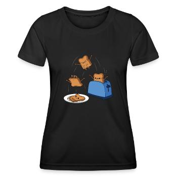 Toast - Frauen Funktions-T-Shirt - Schwarz - Vorne - AI Model Female 172 light (172cm)