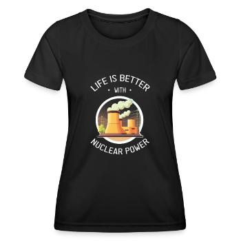 Nuklearingenieur für Kernkraftwerk und Kernenergie - Frauen Funktions-T-Shirt - Schwarz - Vorne - AI Model Female 172 light (172cm)