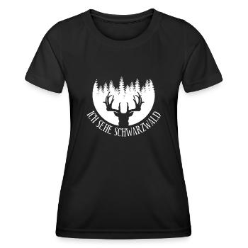 Schwarzwald - Frauen Funktions-T-Shirt - Schwarz - Vorne - AI Model Female 172 light (172cm)
