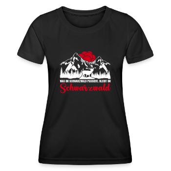 Schwarzwald Wandern Bollenhut - Frauen Funktions-T-Shirt - Schwarz - Vorne - AI Model Female 172 light (172cm)